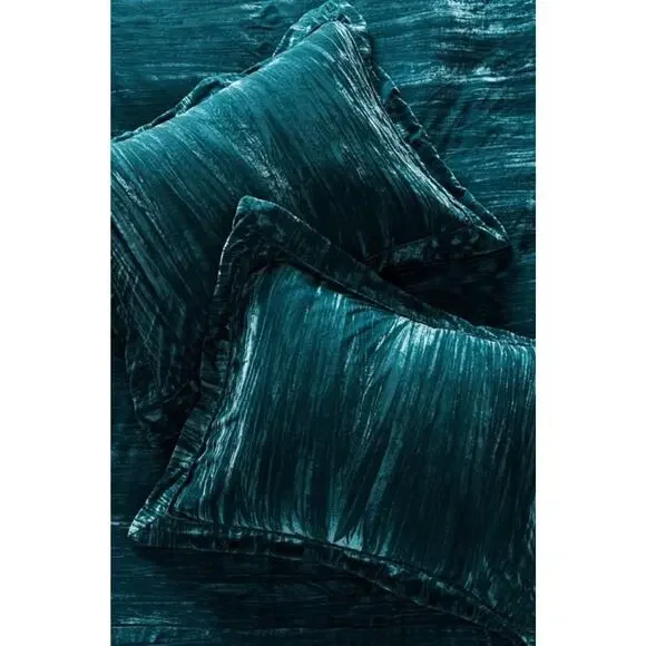 Set of Two (2) Luxurious Plush Crushed Velvet King Shams - Picture 3 of 6